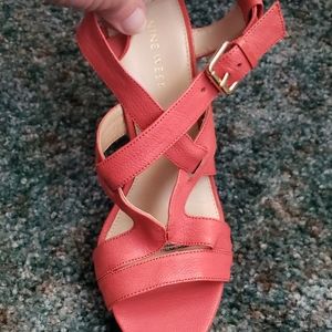 4" coral leather sandal used 1x